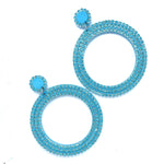 Load image into Gallery viewer, Aquamarine &quot;Crystal Hoop&quot; Earrings
