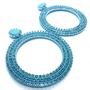Aquamarine "Crystal Hoop" Earrings