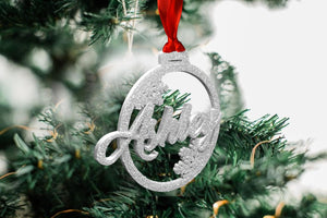 Personalised Christmas Ornament - Silver