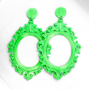 'Chantelle' Style Earrings in Bright Green