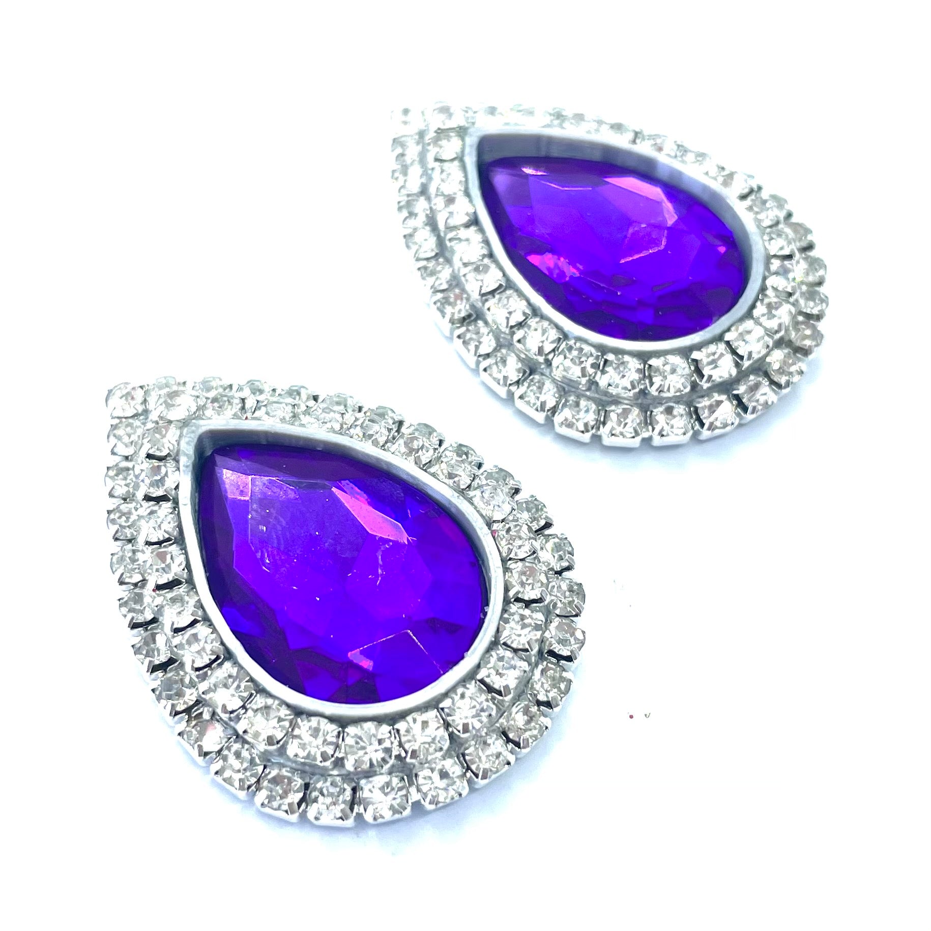 "Diamond Cold Amethyst" Classique Earrings