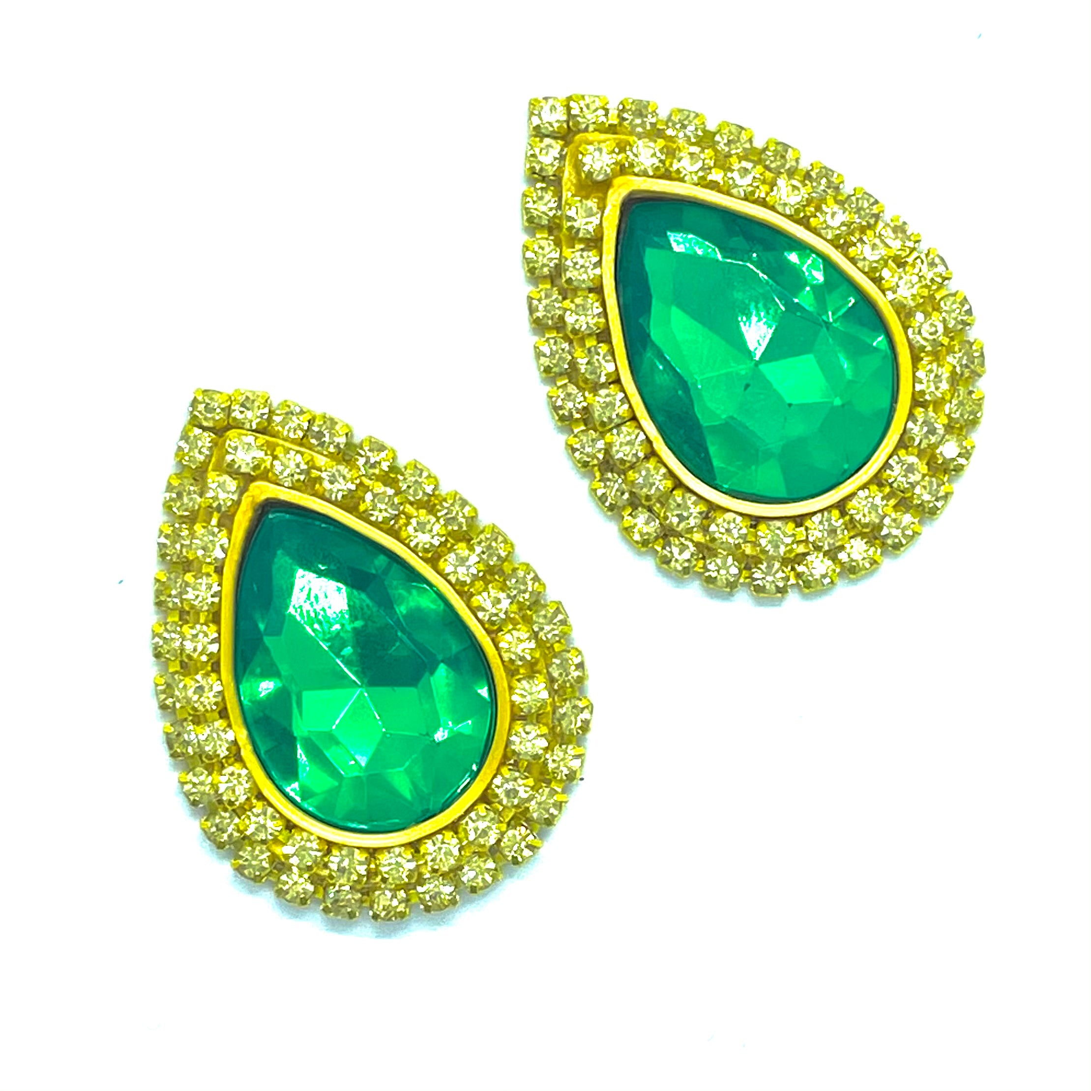 "Golden Emerald" Classique Earrings