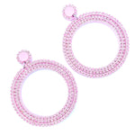 Load image into Gallery viewer, &quot;Light Rose” Crystal Hoops
