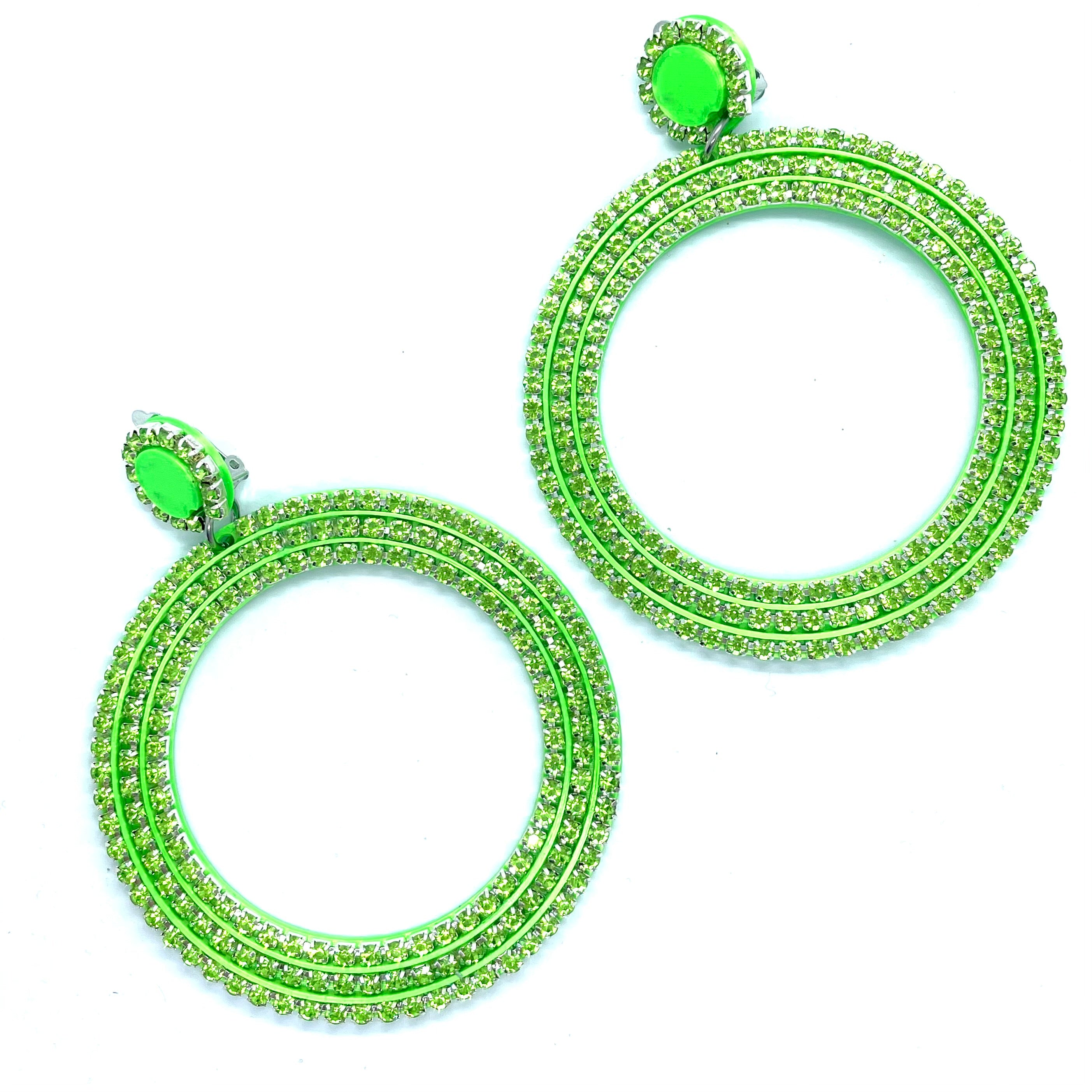 “Peridot” Crystal Hoops