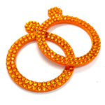 Load image into Gallery viewer, ‘The Smaller The Hoop’ with Orange Stones - Rhinestoned by Todd Maslen
